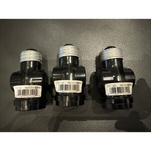 3 Leviton Two Outlet & Socket Adapters Keyless Black NEW FAST SHIP